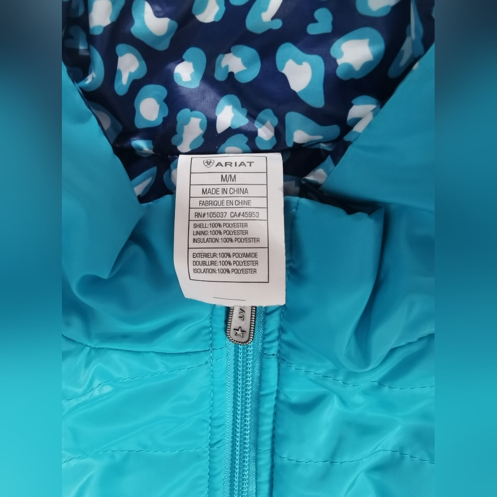 Ariat Women's Blue Reversible Puffer Vest M - Picture 4 of 5